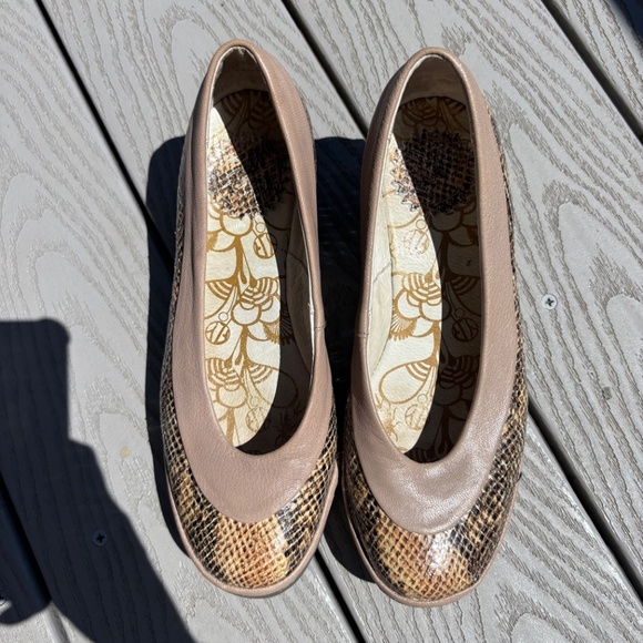 Fly London Snake Print Suede Leather Two Toned Wedge Shoes Women's Size 6.5-7 - Picture 7 of 10